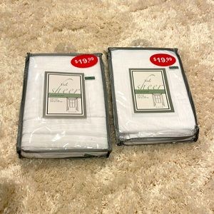 Sheer white curtain scarfs